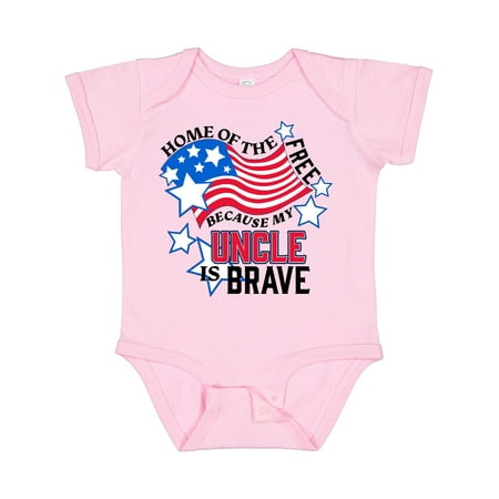 

Inktastic Home of the Free Because My Uncle is Brave Gift Baby Boy or Baby Girl Bodysuit