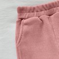 thumbnail image 3 of Mifsaly Girls Waffle Knit Wide Leg Pants High Waisted Flare Sweatpants with Pockets Solid Color Outdoor Play Lounge Clothes, 3 of 6