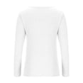 thumbnail image 4 of KIHOUT Spring Winter Womens Tops Casual Solid Color Button V-Neck Long Sleeve Slim Pullover Blouse Tops, 4 of 5