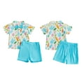thumbnail image 4 of Okbabeha Toddler Baby Boy Shorts Sets Easter Outfit Bunny Carrot Print Short Sleeve Shirt Top + Shorts Suits, 4 of 7