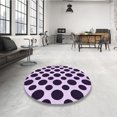 thumbnail image 4 of Ahgly Company Machine Washable Indoor Round Transitional Blossom Pink Area Rugs, 5' Round, 4 of 7