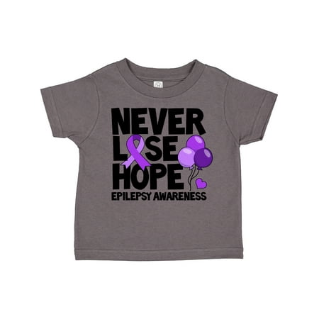 

Inktastic Never Lose Hope Epilepsy Awareness with Balloons and Purple Ribbon Gift Toddler Boy or Toddler Girl T-Shirt