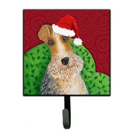 Carolines Treasures VHA3040SH4 Wire Fox Terrier Christmas Leash or Key Holder Single Hook multicolor