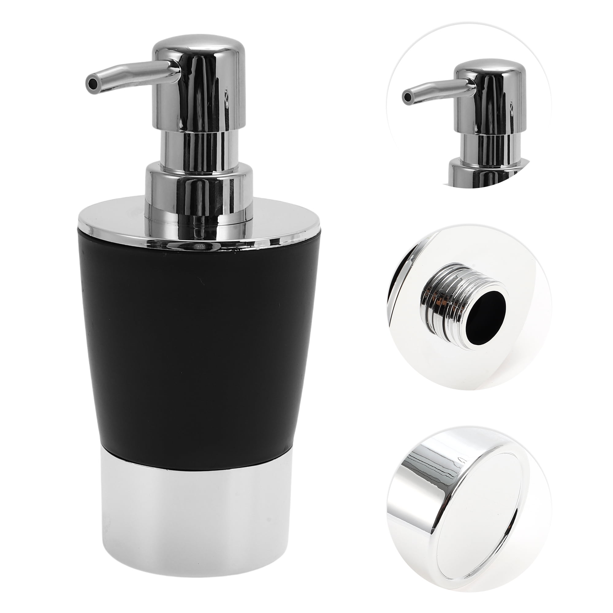 Unique Bargains 1 Set  Plating Soap Pump Dispenser Set for Bathroom for Laundry Rooms Black