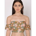 thumbnail image 5 of HERE&NOW Women's Printed Off Shoulder Cute Tube Top Short Puff Sleeves High Waist Casual Wear Summer Crop Top, 5 of 7