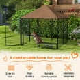 thumbnail image 4 of Outside Dog Kennel, 4.6' X 4.6' X 5' Puppy Play Pen With Canopy, Garden Playpen Fence Crate Enclosure Cage Rotating Bowl, Black, 4 of 8