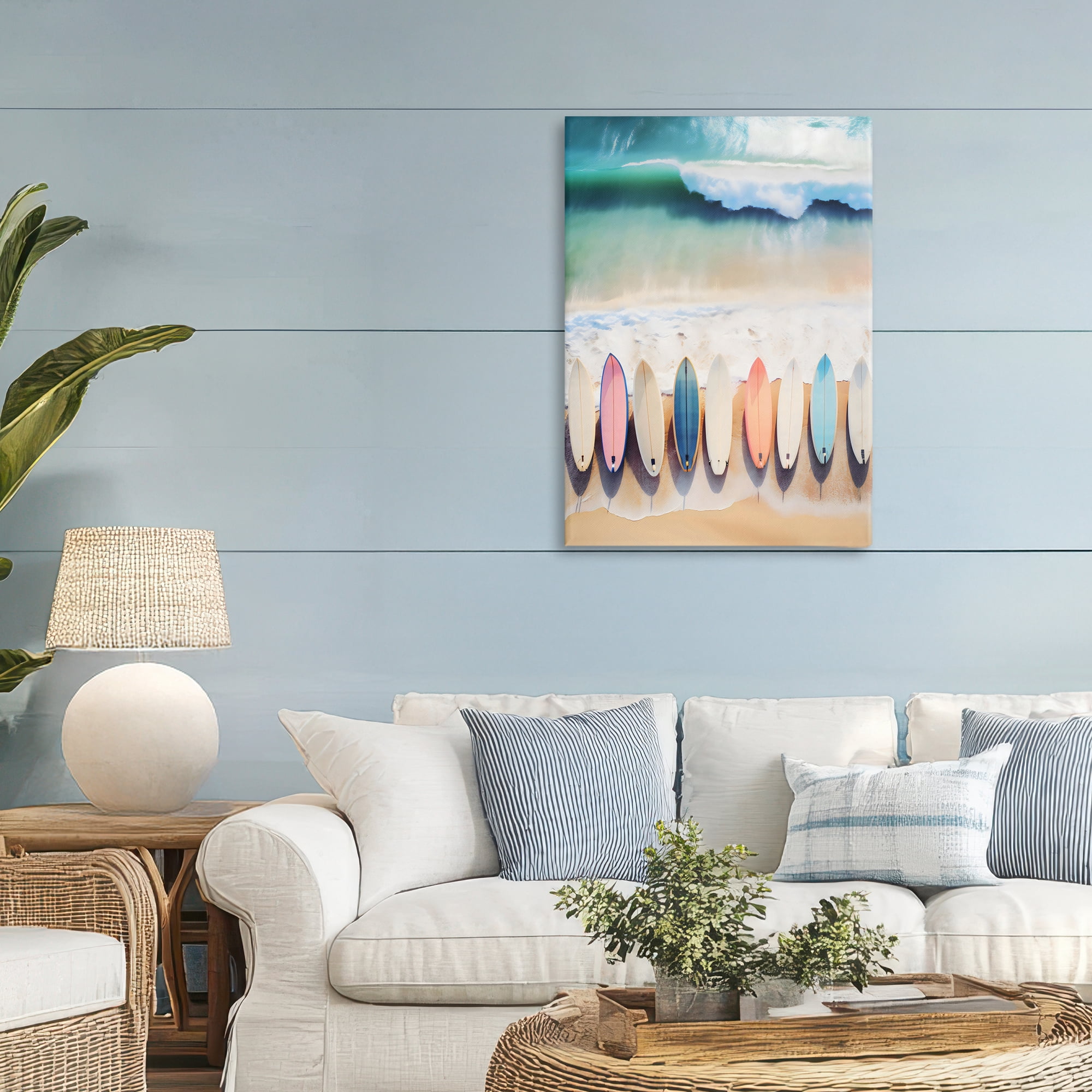 Stupell Industries Aerial View Surfboards Shoreline Canvas Wall Art, design by Creative Studio