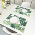 thumbnail image 5 of Tropical Palm Leaves Placemats Set of 6,Summer Green Plant Leaf Dining Table Mats,Non-Slip Washable Place Mats Farmhouse Kitchen Table Placemats for Indoor Outdoor Party Wedding Decoration,12x18 inch, 5 of 6