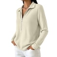 thumbnail image 6 of Women's Casual Long Sleeve Comfy Knit Top Versatile Soft Layer Outfits For Daily Wear Work Office | CSEONE,Beige L, 6 of 9