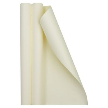 JAM Paper Matte Wrapping Paper, 52.6 Sq ft Total (17 in x 18 Ft Each), Ivory, 2 Rolls