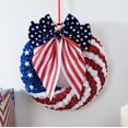 thumbnail image 4 of Ouuluon 4th of July Patriotic Bows Gift Wrapping Ribbon, Red White Blue Woven Striped Ribbon for Memorial Day Holiday Party Festive Home Decoration, 4 of 8