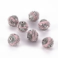 thumbnail image 3 of Handmade Indonesia Beads with Rhinestones and Alloy Cores Round Silver Flamingo 14~16x14~16mm Hole: 1.5mm 10pc, 3 of 3