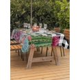 thumbnail image 3 of Outdoor Tablecloth with Umbrella Hole for Patio/Picnic/Party/Camping, Cactus Tropical Watercolor Waterproof Table Cloth Rectangle Table Cover Washable, Black Buffalo Plaid Summer (60"x 120"), 3 of 8