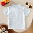 thumbnail image 4 of YAYUBA Toddler Boy Shirts Round Neck Letter Print Back To School Short Sleeve T-Shirt Fashion Casual Dress Shirt Preppy T-Shirt Boys & Girls Shirts, 6-12 Months, Light Blue, 4 of 6