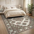 thumbnail image 3 of ODIKA 8'x10' Washable Area Rug Non-Slip Chair-Friendly Mat Boho Repetition Muted Scattered Diamonds Vintage Oushak Large for Dining Room, Office, Lounge, 3 of 7