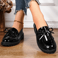 thumbnail image 2 of PPCHVOMEY Chunky Heel Loafers for Women Business Casual Loafers Tassels Loafers Lightweight Work Dressy Loafers Slip On Leather Loafer Shoes, 2 of 7