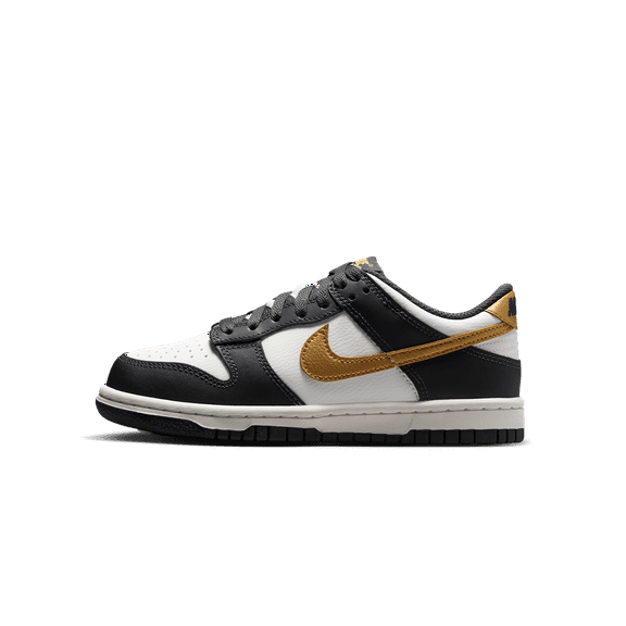 NIKE GRADE SCHOOL Dunk Low GS "Summit White Metallic Gold" HV2533 100 from Stadium Goods