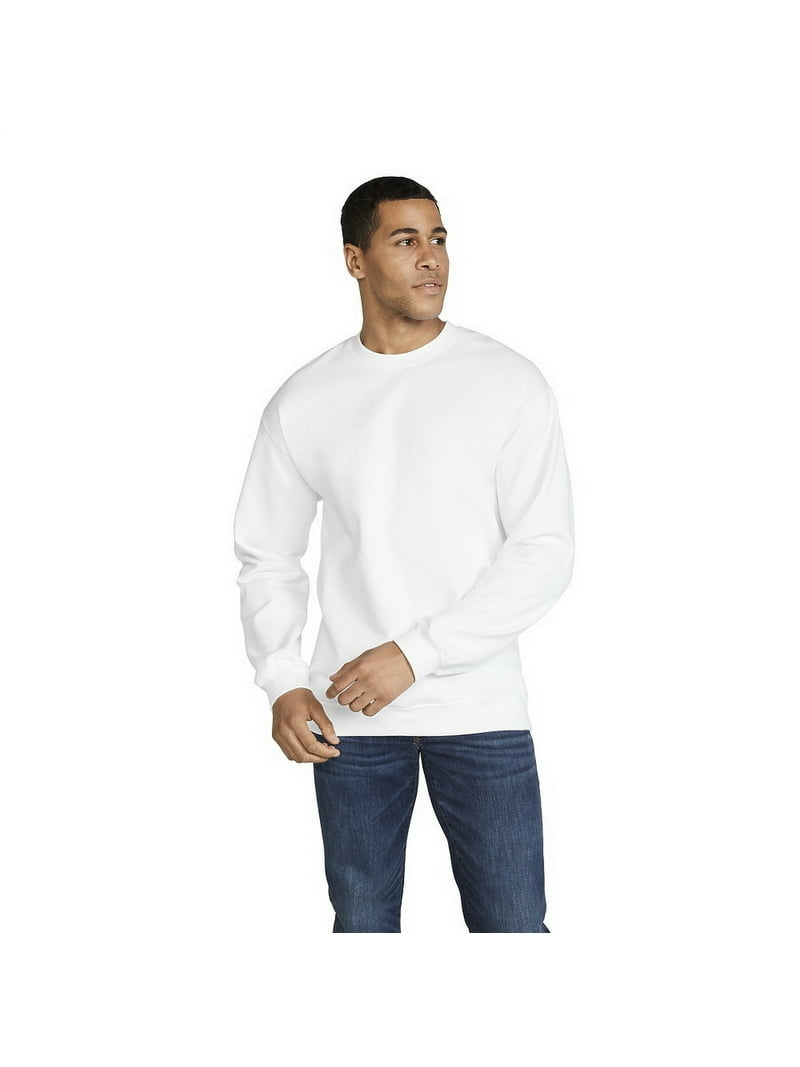 Gildan Adult Fleece Crew Sweatshirt, White, Cotton Polyester Blend