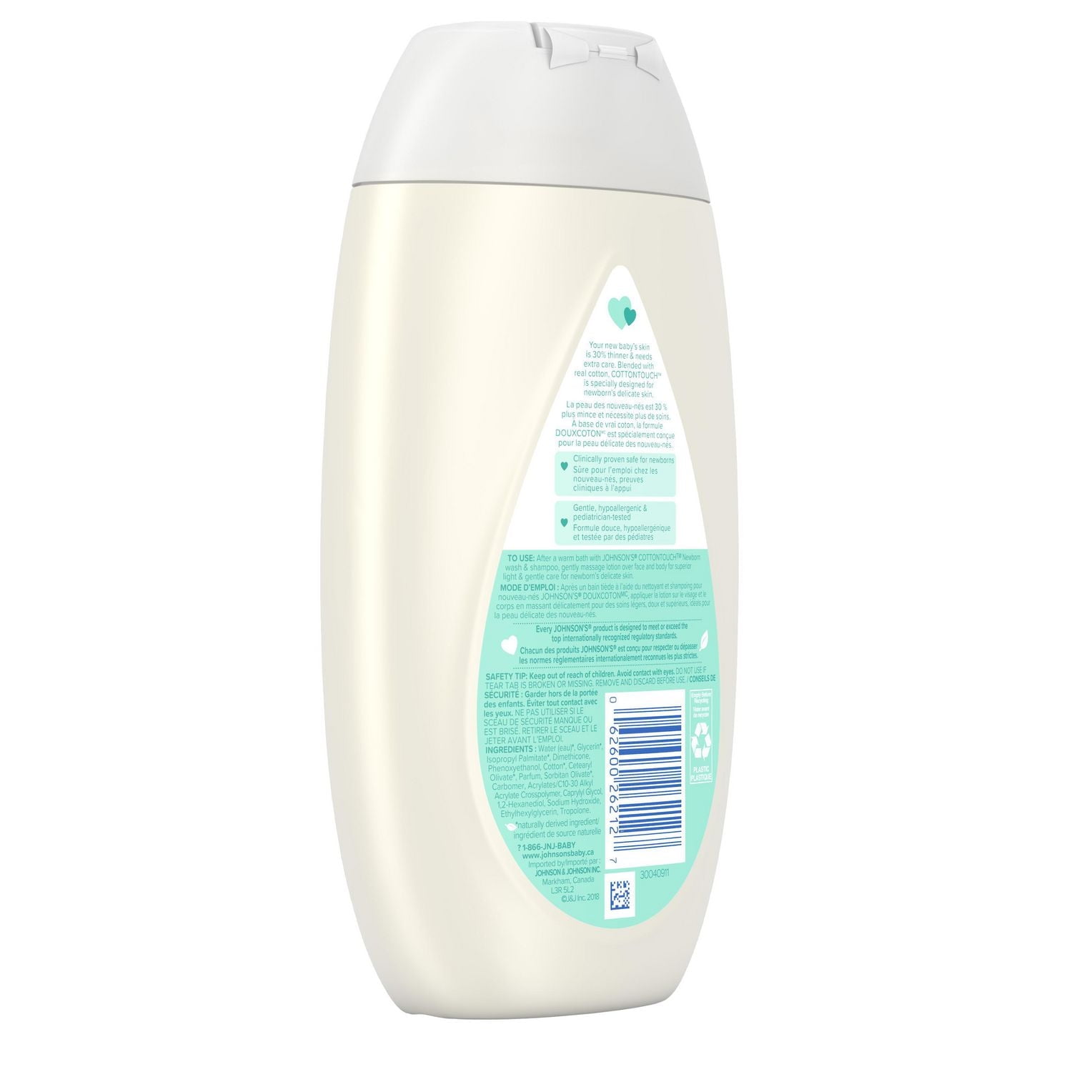 Johnson's Baby Lotion for Newborns, CottonTouch Cream, 400 mL