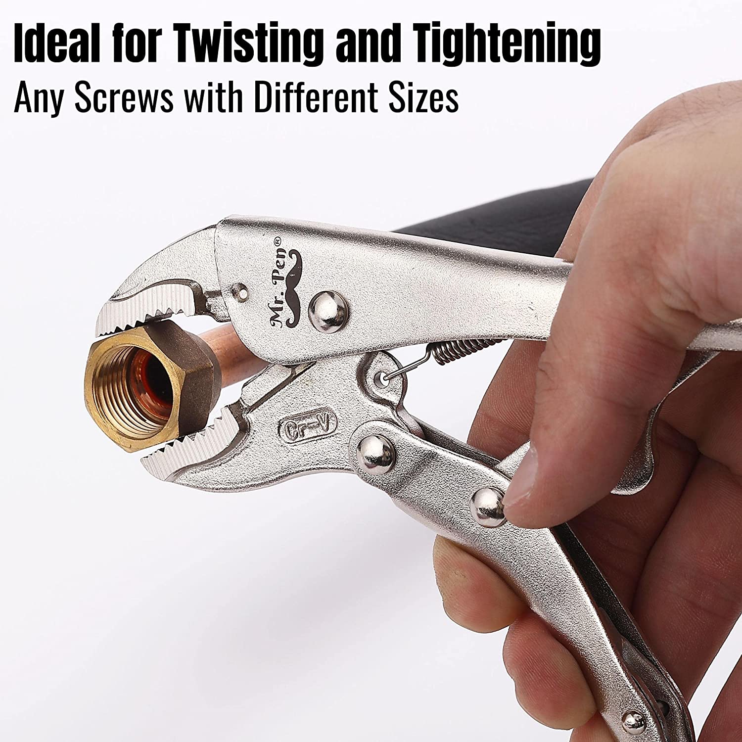 - 7 Inch Curved Jaw Alloy Steel Locking with Wire Cutter and Adjustable Wrench