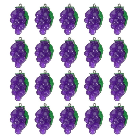 Uxcell 20Pcs Resin Purple Grape Charms, Cute Fruit Charms Pendants 3D Imitation Food Fruit Beads Bulk for DIY Jewelry Making