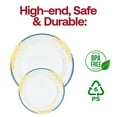 thumbnail image 4 of Smarty 7.5" White Blue Gold Harmony Rim Plastic Salad Plates 120ct, 4 of 8