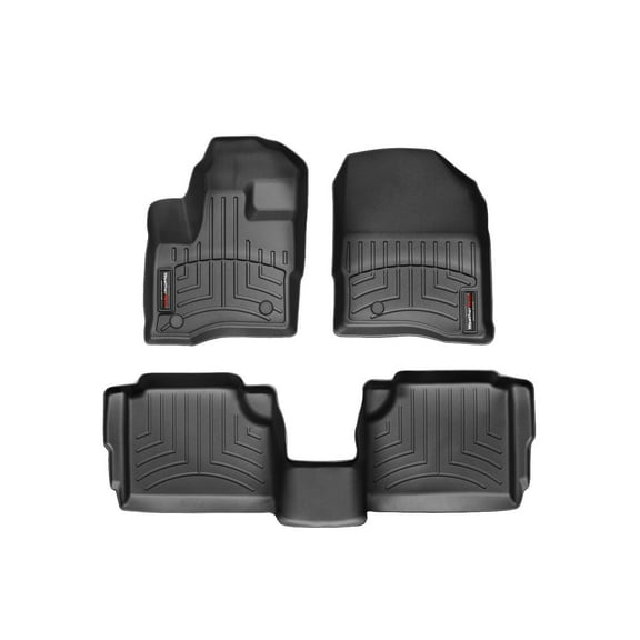 WeatherTech Custom Fit FloorLiners compatible with 2011-2016 Lincoln MKS - 1st & 2nd Row, Black