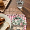 thumbnail image 3 of Eucalyptus Trucks Round 13 Inch Placemats Set of 6, Spring Rustic Floral Wooden Red Plaid HeatResistant Non Slip Place Mats for Dining Table, Wipeable Braided Kitchen Table Mats for Housewarming, 3 of 9