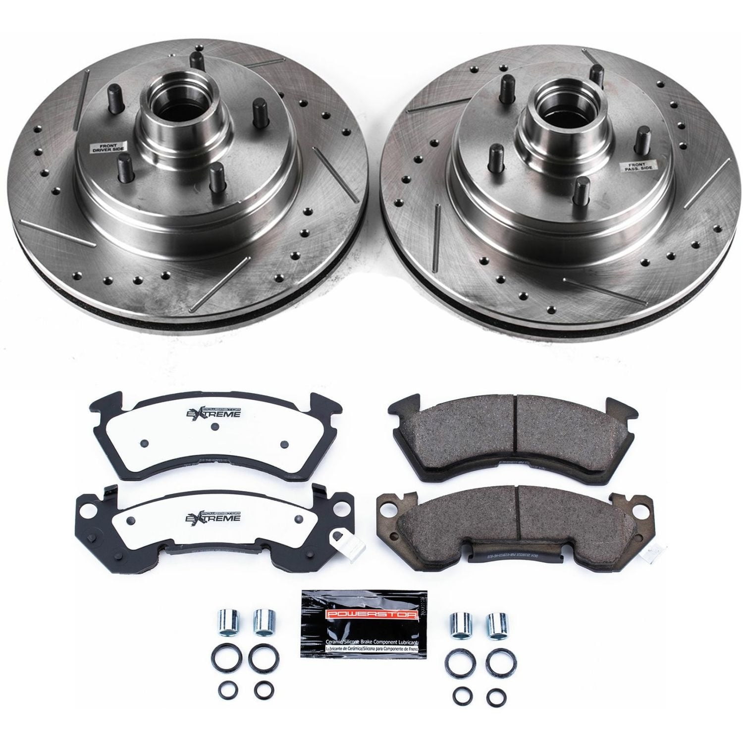 PowerStop Front Z26 Street Warrior Carbon-Fiber Ceramic Brake Pad and Drilled and Slotted Rotor Kit Fits: CHEVROLET Select Models K2937-26