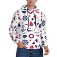 thumbnail image 2 of Kdxio Sailing Marine Travel Print Mens Casual Hooded Collar Drawstring Hoodies Pullover Sweatshirts Casual Long Sleeve Shirts-XX-Large, 2 of 7