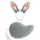 thumbnail image 3 of Conjunto de orejas y cola de conejo de peluche para niños y adultos. Cola de conejo corta con orejas de animal. Gris, 3 of 9