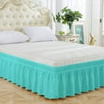 thumbnail image 3 of yilyih Wrap Around Bed Skirt,Bed Skirt Wrap Around Elastic Ruffles with Elastic Belt, 3 of 9