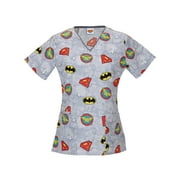 Women's Fashion Collection Super Heroes V-Neck Scrub Top