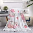 thumbnail image 4 of Strawberry Milk Cow Flannel Blanket Decor Soft Cozy Warm Fluffy Blanket for Bed Couch Travel Beach 30x40 inch for Pets, 4 of 6