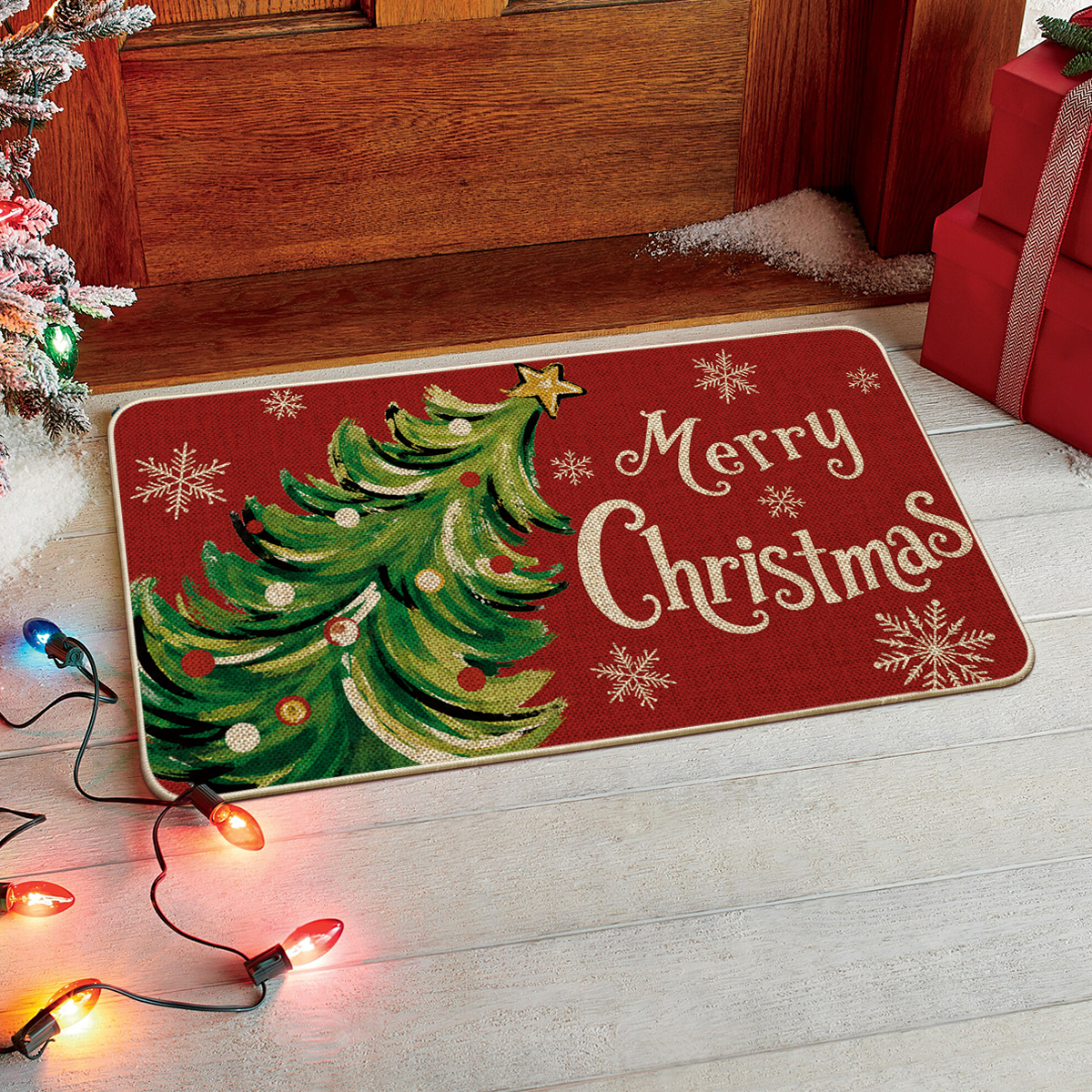 Sm:)e Pine Tree Snowflake Christmas Doormat 17x29 Inch photo 8