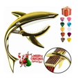 thumbnail image 2 of Zinc Alloy Shark Capo, Soft Elastic Clip for Acoustic Guitar, Ukulele, Mandolin, Banjo, Gold, 2 of 4