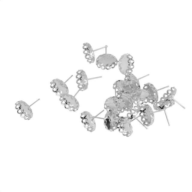 20 Piezas Pendientes para Cabujón Bisel 1 DIY Bricoje Accesorios , Pta Gloria Vintage aretes en blanco