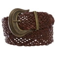 thumbnail image 2 of Women's 2" wide Hip High Waist Braided Woven cowhide full grain Leather Belt, 2 of 3