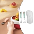 thumbnail image 4 of Utensilios de y tenedor de material acero inoxidable con caja Vajilla gadgets 2 piezas Vajilla iños para entrenar a p Verde Hugo Vajilla para niños, 4 of 10