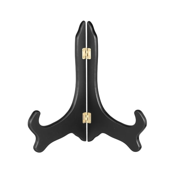 Uxcell Wooden Easel Plate Holder, 12" Small Wood Easels Folding Table Display Stand for Decorative Picture Frame Book Artwork Desktop Ornaments, Black