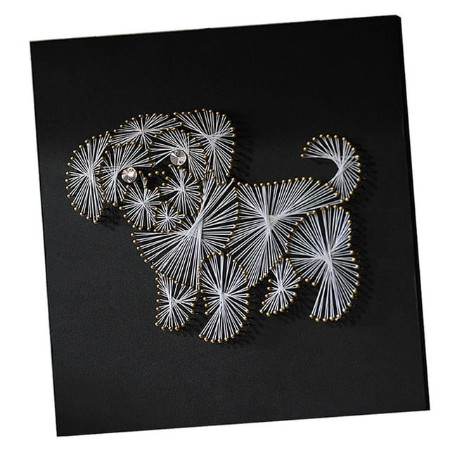 Kit de manualidades con cuerdas para perros,Fabricación de pintura de bobinado de bricolaje,Paquete de materiales hechos a mano,Pintura de arte de cuerdas,Kit de arte con cuerdas para