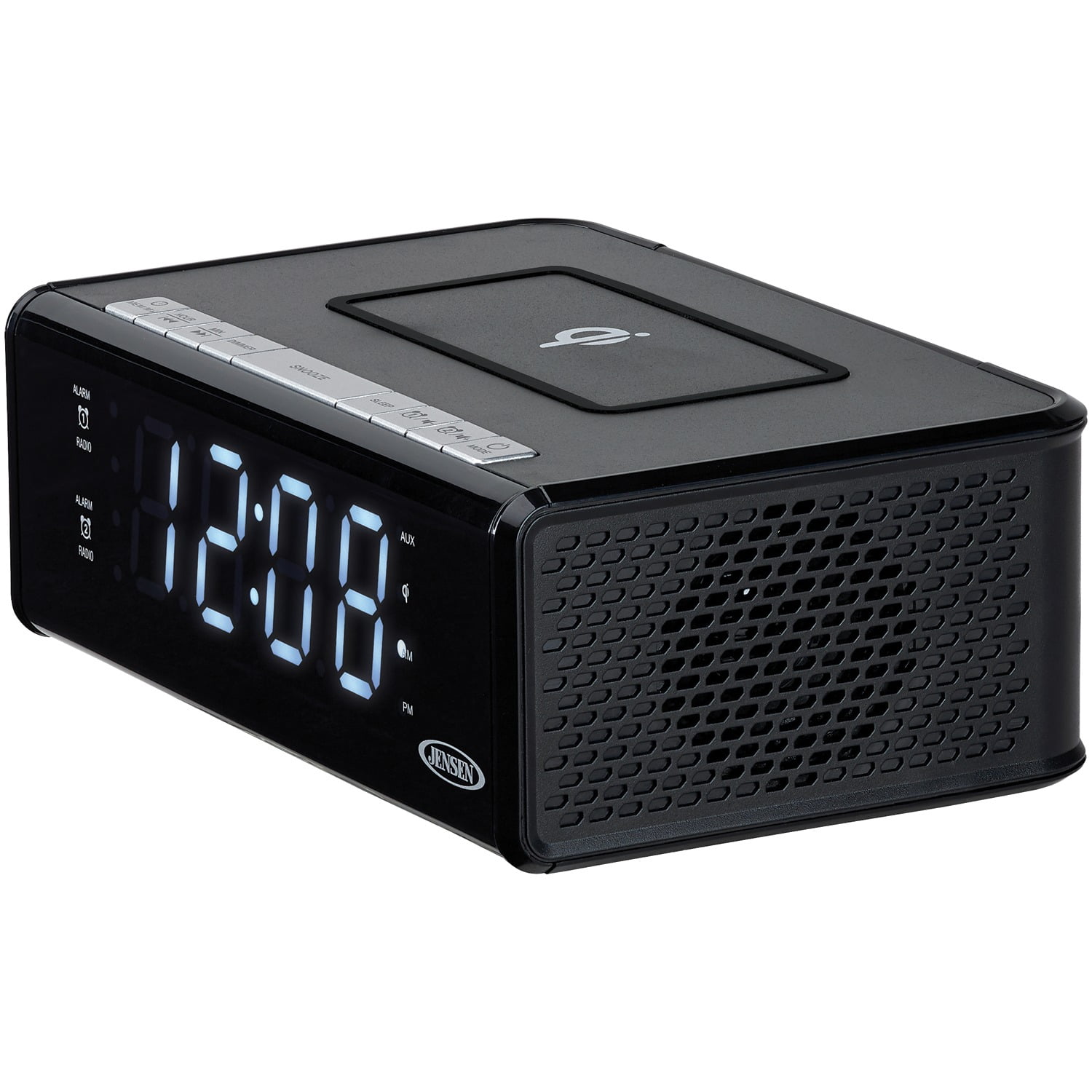 JENSEN QiCR-200 Dual Alarm Clock Radio with Qi Charging