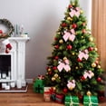 thumbnail image 4 of Allgala Christmas Decorative Velvet Bows for Wreath Garland Christmas Tree-2 Pack-10" (20x25cm)-Pink-XBW92209, 4 of 4