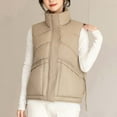 thumbnail image 5 of HAiming Women's Quilted Vest Sleeveless Sand Collar Zip up Jacket Winter Warm Coat Outerwear with Pockets, 5 of 6
