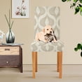 thumbnail image 4 of Yayeee 2 Pack Dining Chair Covers Stretch Parson Chairs Slipcovers Seat Protector, Light Brown Pattern, 4 of 6