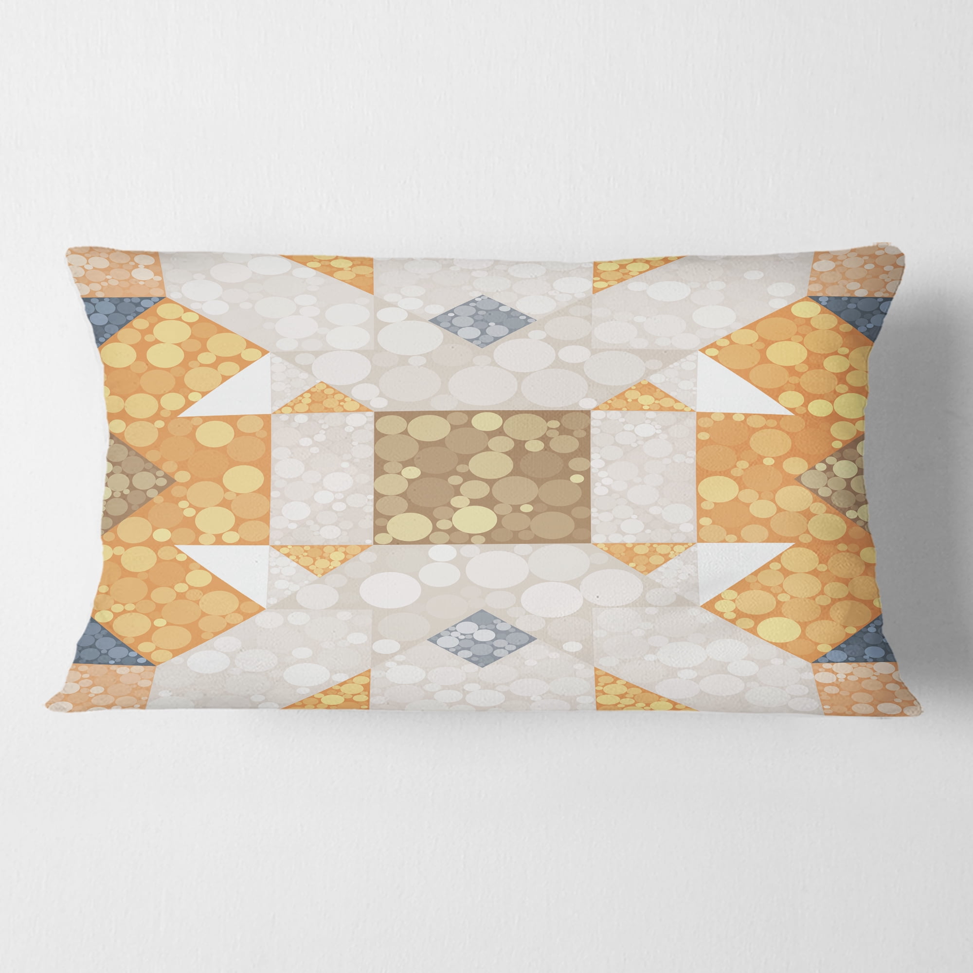 Designart Geometric Retro Design I' Mid-Century Modern Throw Pillow - 12x20