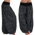 thumbnail image 1 of Pantalones holgados de pierna ancha con estampados para mujer, pantalones casuales, pantalones Harlan, 1 of 5