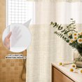 thumbnail image 4 of No Hook Shower Curtain, Cream Shower Curtains for Bathroom with See Through Top Window, Farmhouse Vintage Cream Solid Color Modern Waterproof & Washable Bath Curtain Small Stall 36"x78", 4 of 9