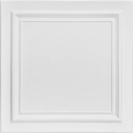 A la Maison Ceilings 1993 Line Art - Styrofoam Ceiling Tile (Package of 8 Tiles), Plain White