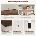 thumbnail image 3 of ChVans 71" Tall Kitchen Pantry with 12 Door Shelves and 4 Barn Doors, Farmhouse Pantry Storage Cabinet with Load-Bearing Steel Pipe and Adjustable Shelves for Kitchen, Dining Room, Living Room, White, 3 of 10